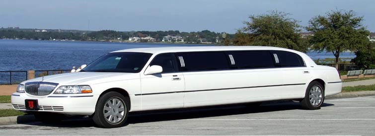 white stretch limo